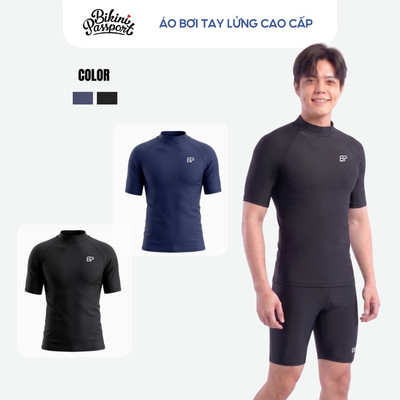 Áo bơi nam tay lửng kín đáo đi biển - Bikini Passport - BSV011_BL