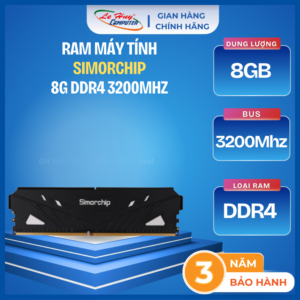 Ram PC Simorchip 8GB DDR4-3200 (CR3200XNX1-8G)/16GB DDR5-6000 (CR6000XEX1-16G)-Hàng Chính Hãng