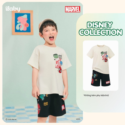 [ILABY 20-40kg] Bộ quần áo bé trai, bộ cộc bé trai chất liệu thun cotton co giãn thoáng khí [4095]