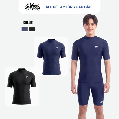 Áo bơi nam tay lửng kín đáo đi biển - Bikini Passport - BSV011_NV