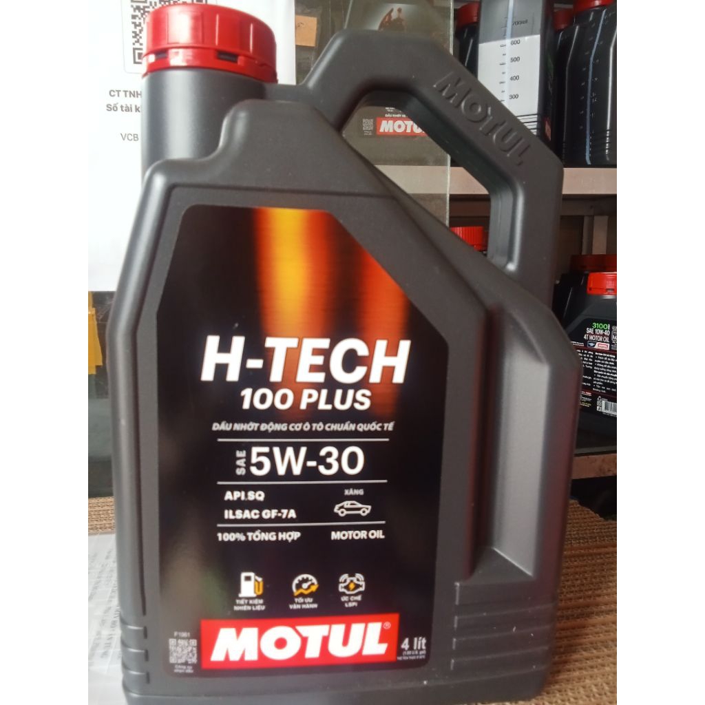 DẦU NHỚT MOTUL H-TECH 100 PLUS 5W30 SN PLUS dung tích 4 lít mẫu mới SQ