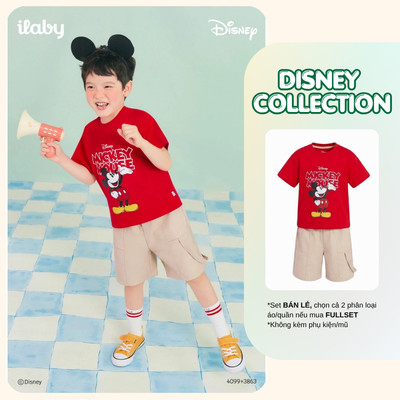 [ILABY 10-40kg] Mix set bộ quần áo bé trai in hình Mickey, set đồ thun cotton co giãn bé trai [4099+3894]