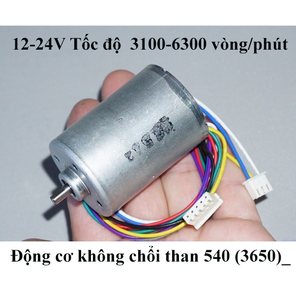 Động cơ 545 BLDC không chổi than motor BL3650 nam châm Neodymium, 12-24V 6300rpm.