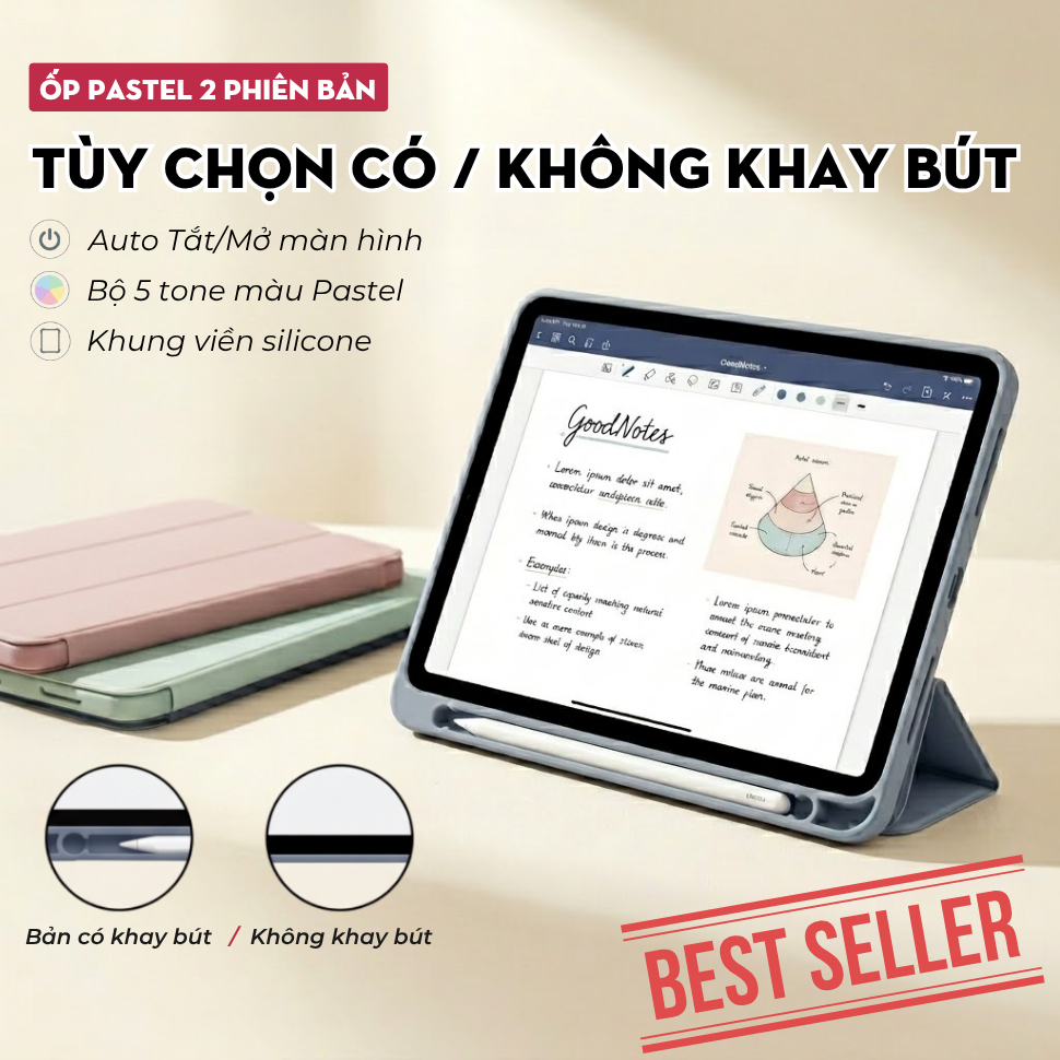 Bao Da iPad Đủ Model (Có khay Đựng bút) - Ốp Lưng iPad Gen 11 10 9 8 7 6 5, Case iPad Air 4 5, Pro 1