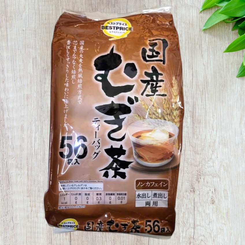 TOPVALU [Gói 448gr / 56 túi lọc] TRÀ LÚA MẠCH NHẬT BẢN Barley Tea Bags made with 100% Domestic Barle