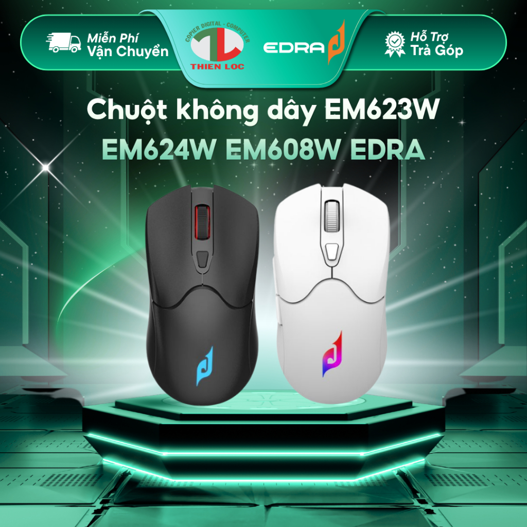[ Full VAT ] Chuột không dây EDRA EM623W, EM624W, EM608W Màu Đen, Trắng bảo hành chính hãng