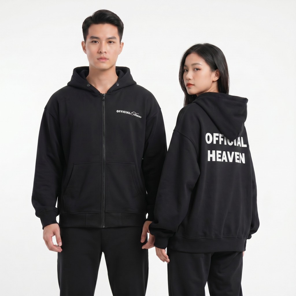 Áo Khoác Nỉ Hoodie Zip Nam Nữ Heven Tay Phồng Nón Rộng 2 Lớp Chống Nắng Giữ Ấm Tốt Couple TuTee