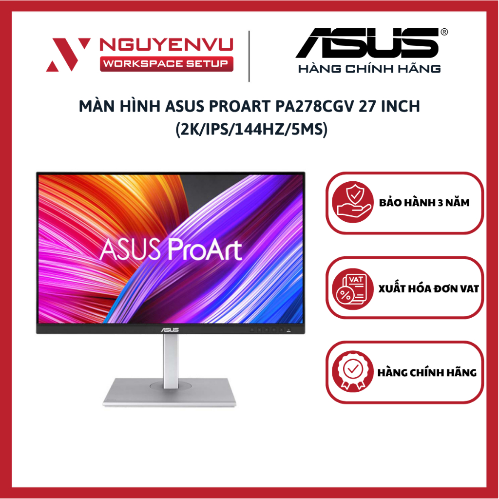 Màn Hình Đồ Họa ASUS ProArt PA278CGV 27 inch 2K (2QHD/IPS/144Hz/5ms) - Hàng Chính Hãng