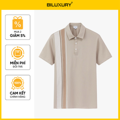 Áo Polo Nam Thiết Kế 1APCT672BEI Biluxury Form Slimfit Thoáng Mát Bền Màu