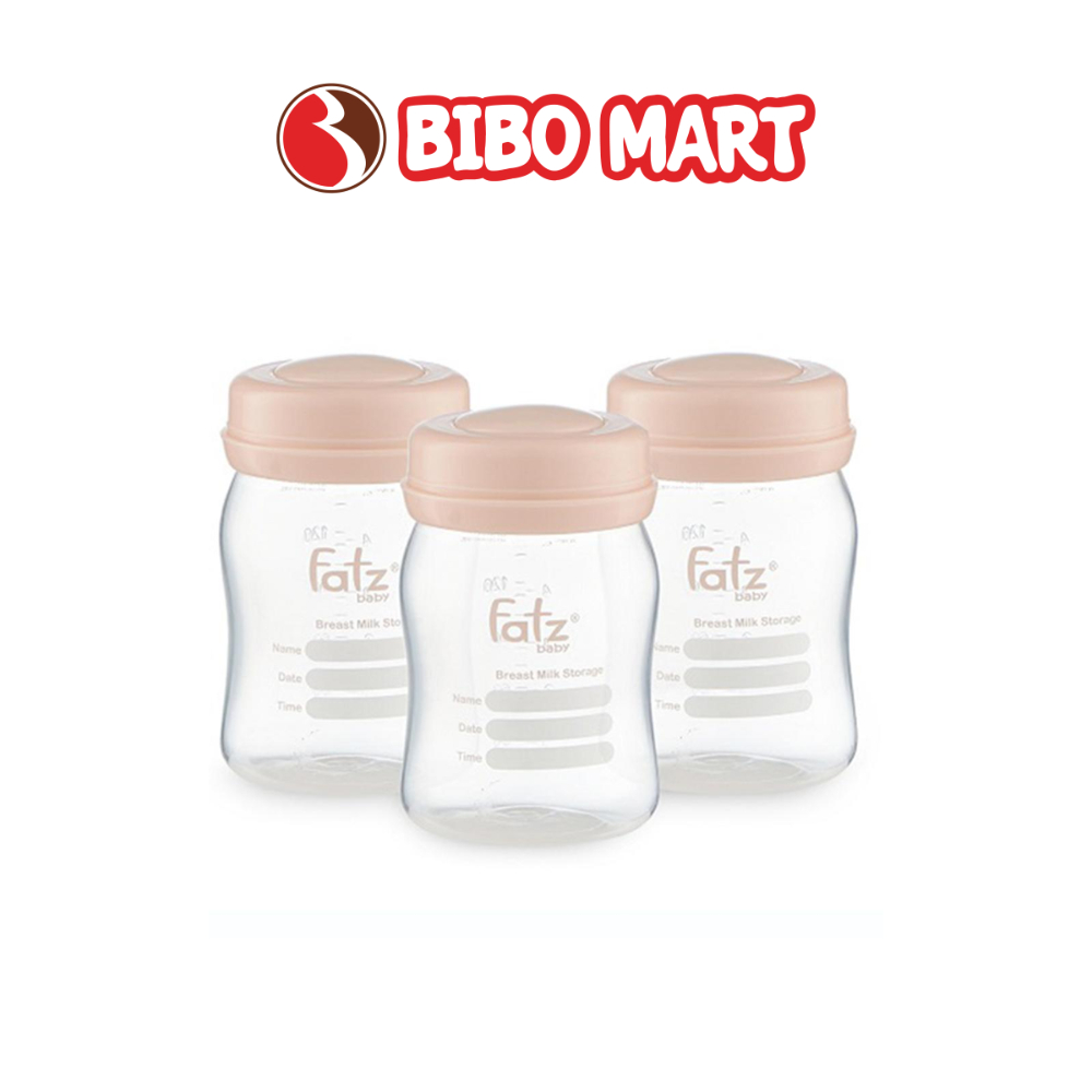 [LIVE] Bộ 3 Bình Trữ Sữa Fatzbaby Cổ Rộng Dễ Vệ Sinh FB0120NH 150ml - Bibo Mart