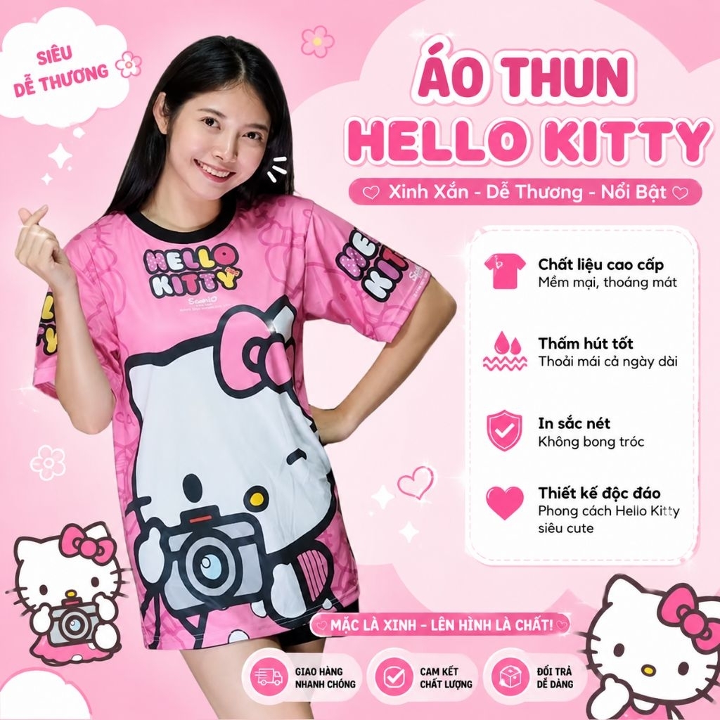 🌻ÁO THUN HELLO KITTY 🎀 KITTY HOUSE
