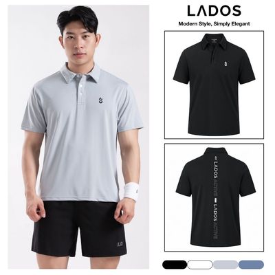 Áo Thun Polo Thể Thao Nam LADOS 9280 - Vải Cool Dynamic Co Giãn, Thoáng Khí, Chữ LADOS Chạy Dọc Lưng Nổi Bật