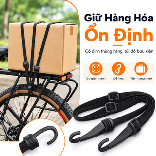 Dây Chằng 4 Dây Có Móc Gài Cho Xe Máy/Xe Đạp/Xe đạp điện Dây Chun Bọc Dù Siêu Chắc Chắn Co Giãn Gấp 1.7 lần, 60/90cm