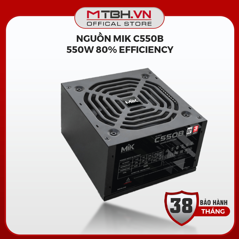 Nguồn Máy Tính MIK C550B/C650B/C750B - Công Suất Thực Giá Rẻ Cho PC Văn Phòng, Gaming Phổ Thông