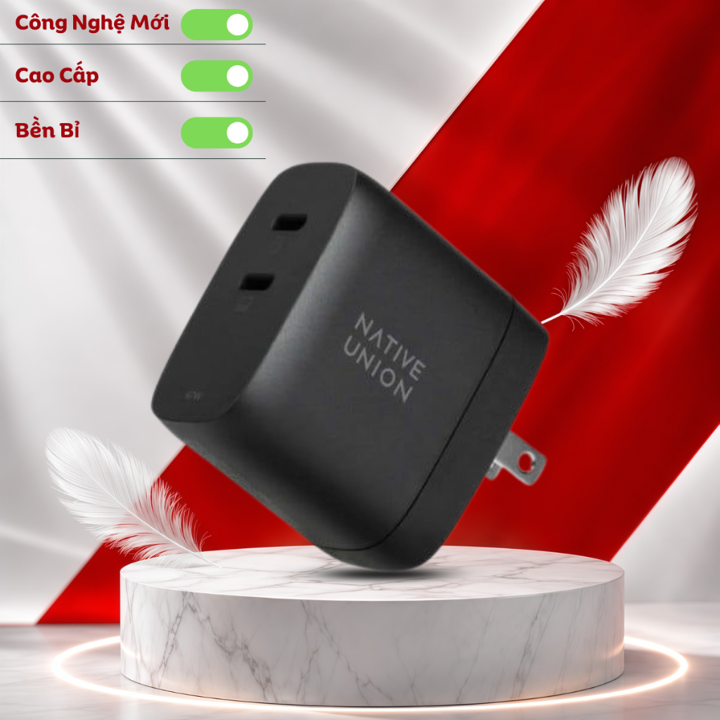 Củ Sạc Native Union FAST GAN Charger PD 67W - Cao Cấp, Nhỏ Gọn, Bền Bỉ, Công Suất Lớn