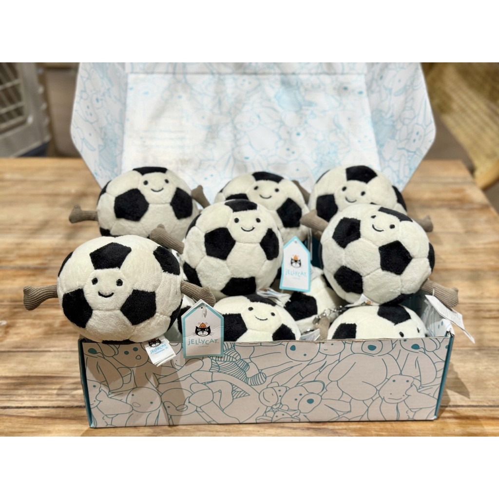 (FullTag) JELLYCAT Móc Khóa Bóng đá, Móc Khóa Gấu Bông Bóng Đá, Móc khóa Treo Túi