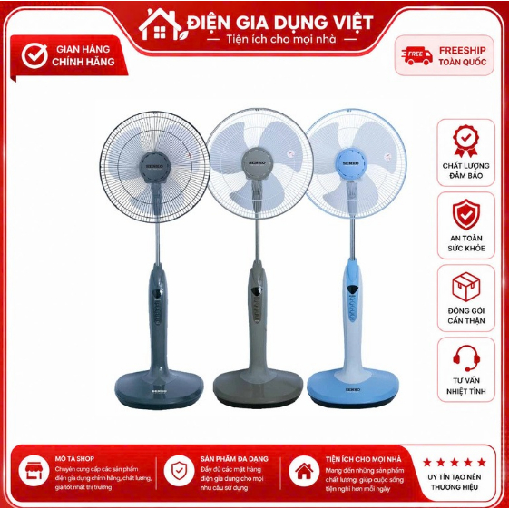 [Hỏa tốc] Quạt đứng Senko DH1600 có hẹn giờ – Gió mạnh êm ái, 47W tiết kiệm điện – Hàng chính hãng