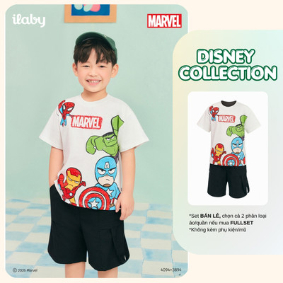 [ILABY 10-40kg] Mix set bộ bé trai cotton in hình biệt đội siêu anh hùng Avengers Marvel [4094+3894]