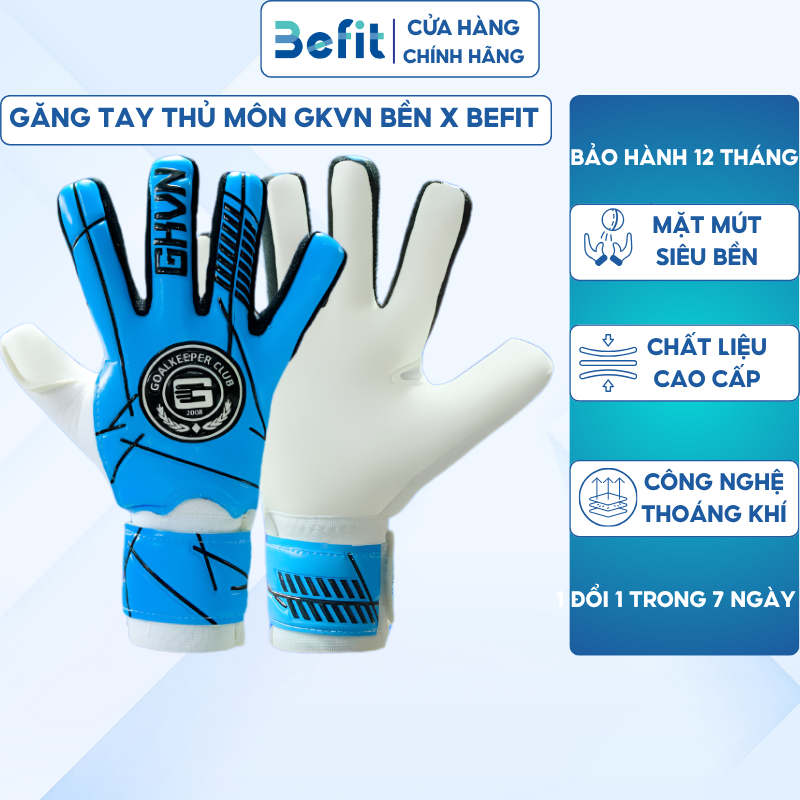 Găng tay thủ môn GKVN Bền chính hãng có xương tháo rời linh động, Găng tay bắt bóng có xương cao cấp
