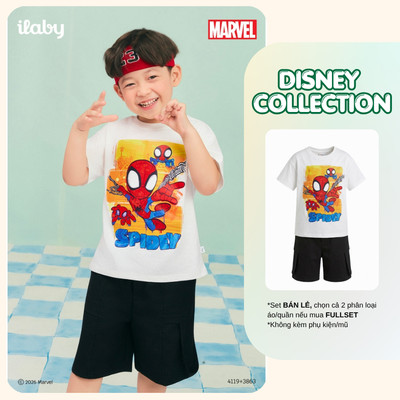 [ILABY 10-40kg] Mix set bộ bé trai in hình Spiderman chất liệu thun cotton co giãn 4 chiều [4119+3894]