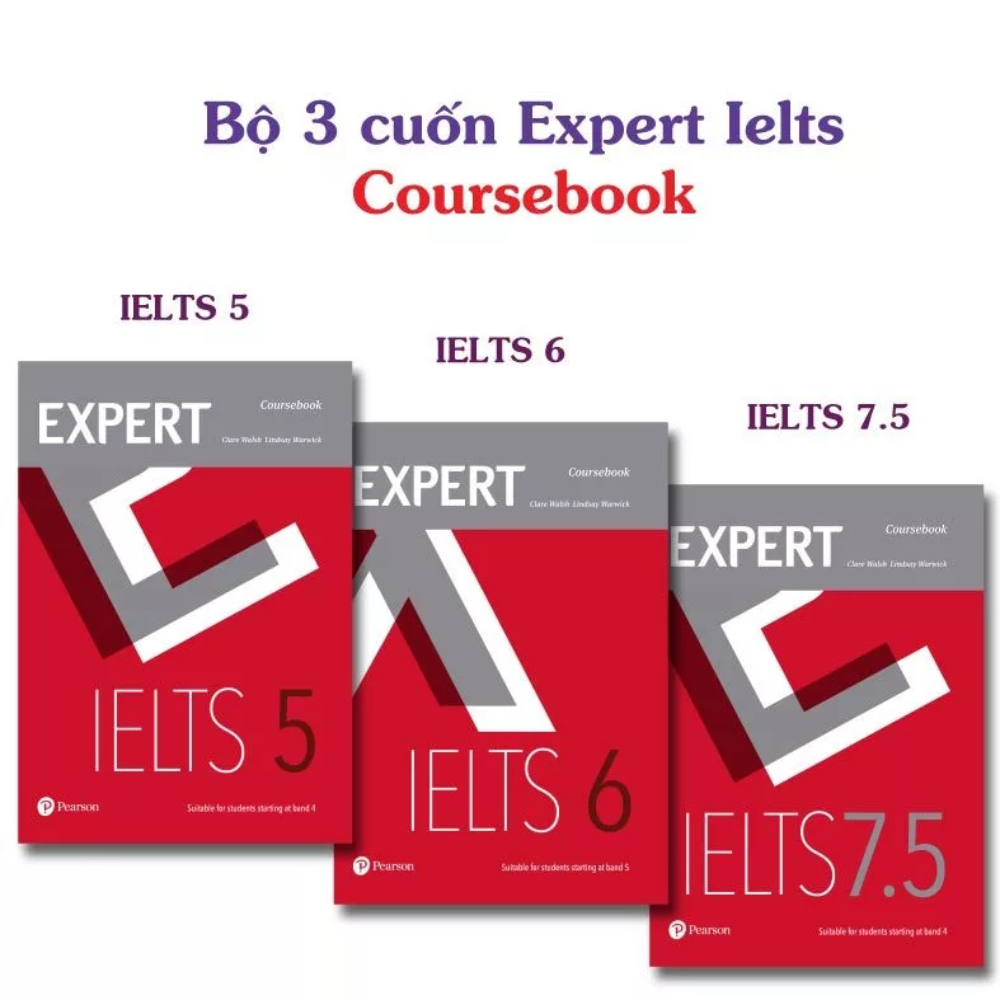 Sách - Expert IELTS 5, 6, 7.5 Coursebook - Tặng audio - In laser đẹp nét