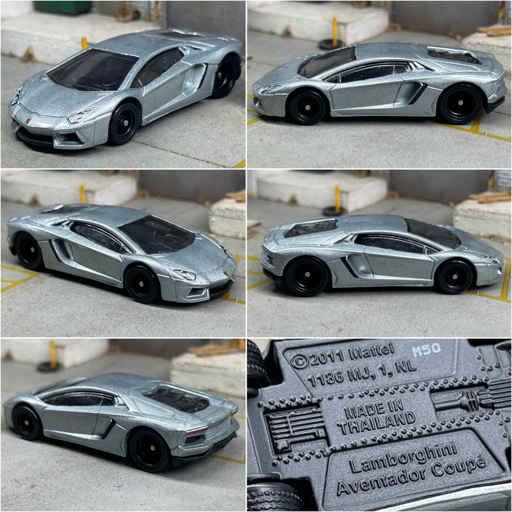 Mô Hình Xe - Hot Wheels Premium Lamborghini Aventador Coupé *THE DARK KNIGHT RISES* ( Loose Card )