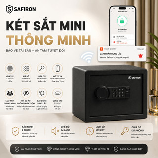 Két Sắt Mini Thông Minh Safiron 25LBF Vân Tay Điện Tử và 25LN, Kết Nối Ứng Dụng Điện Thoại Cảnh Báo Chống Trộm