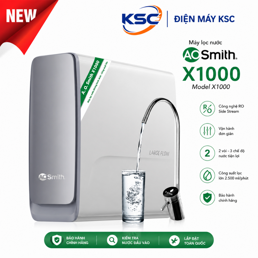 Máy Lọc Nước Aosmith X1000 NEW RO Chính Hãng