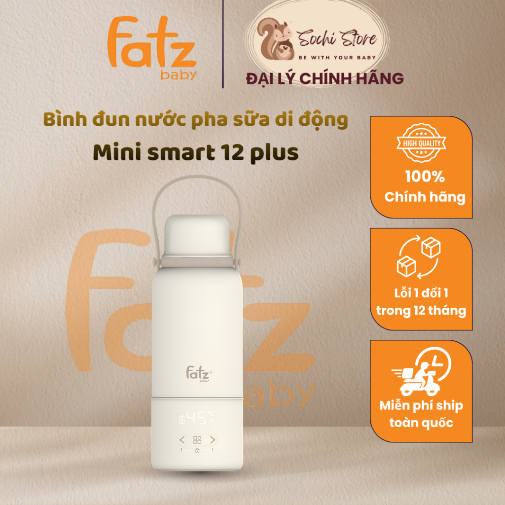 Bình đun và hâm nước pha sữa di động Mini Smart 12 Plus