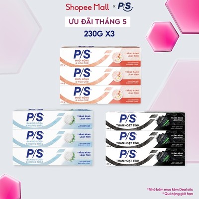 Combo 3 Kem đánh răng P/S Trắng Răng Lành Tính - 100% Công Thức Được Kiểm Chứng