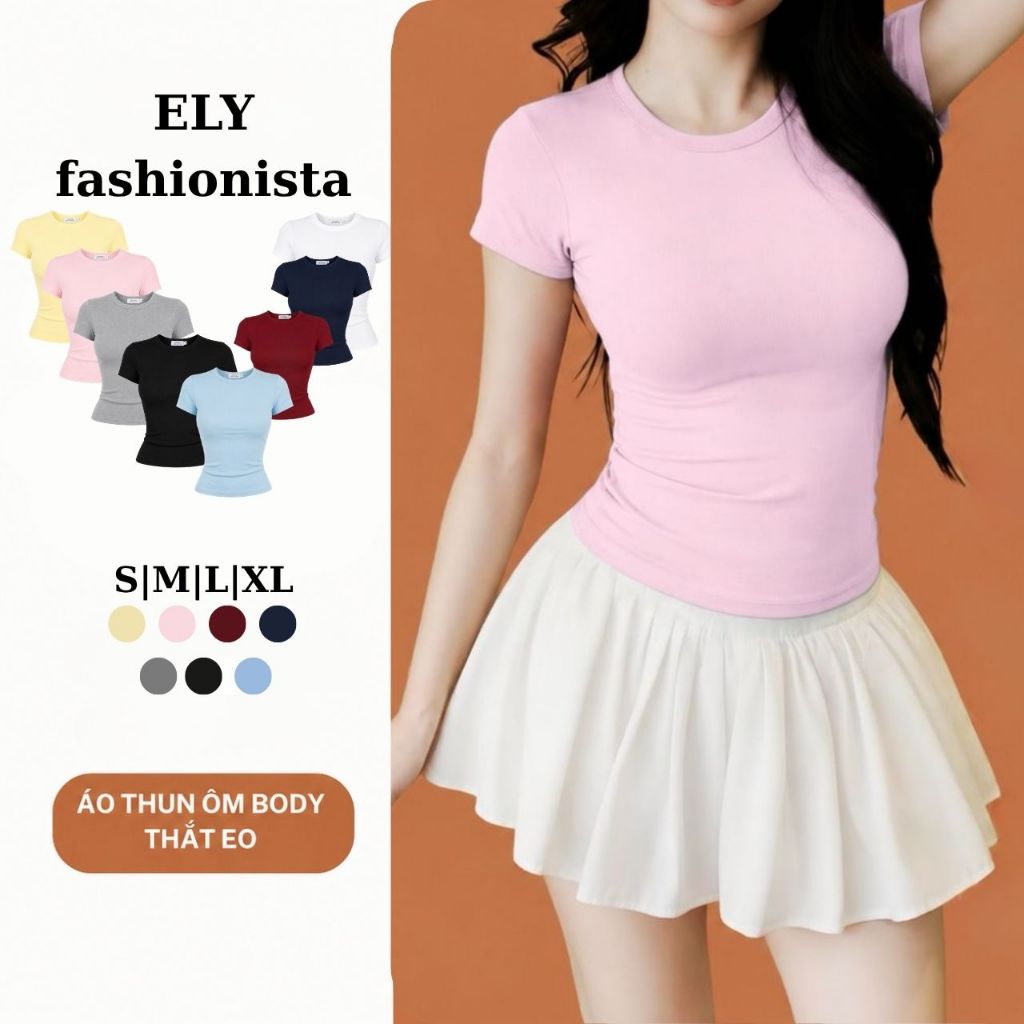 Áo Thun Nữ Ôm Body ELY 318 Cổ Tròn Tay Ngắn Cotton BOZIP Co Giãn 4 Chiều Mềm Mại Thoáng Khí | BigBuy360 - bigbuy360.vn