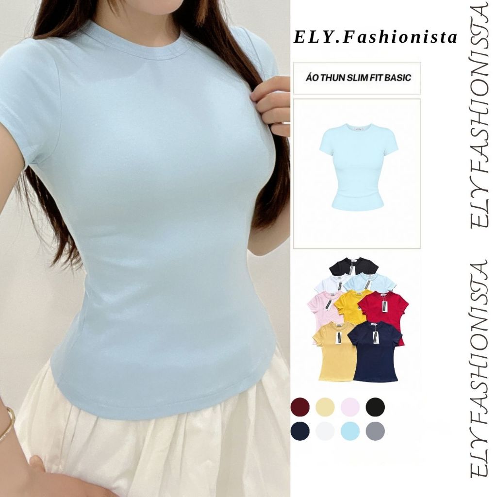 Áo Thun Nữ Ôm Body ELY 318 Cổ Tròn Tay Ngắn Cotton BOZIP Co Giãn 4 Chiều Mềm Mại Thoáng Khí | BigBuy360 - bigbuy360.vn
