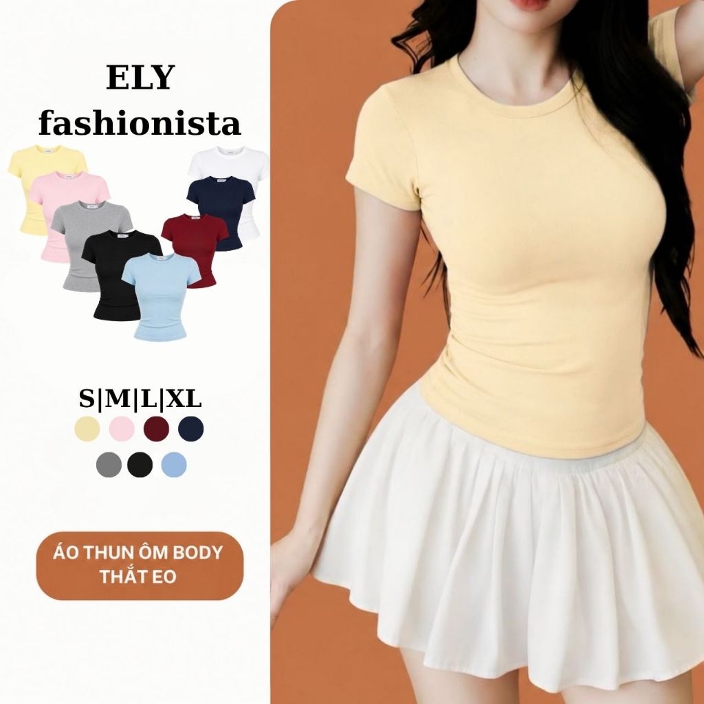 Áo Thun Nữ Ôm Body ELY 318 Cổ Tròn Tay Ngắn Cotton BOZIP Co Giãn 4 Chiều Mềm Mại Thoáng Khí | BigBuy360 - bigbuy360.vn