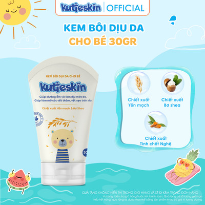 Kem bôi dịu da Kutieskin 30g cho bé (Kem bôi mẩn ngứa - hăm)