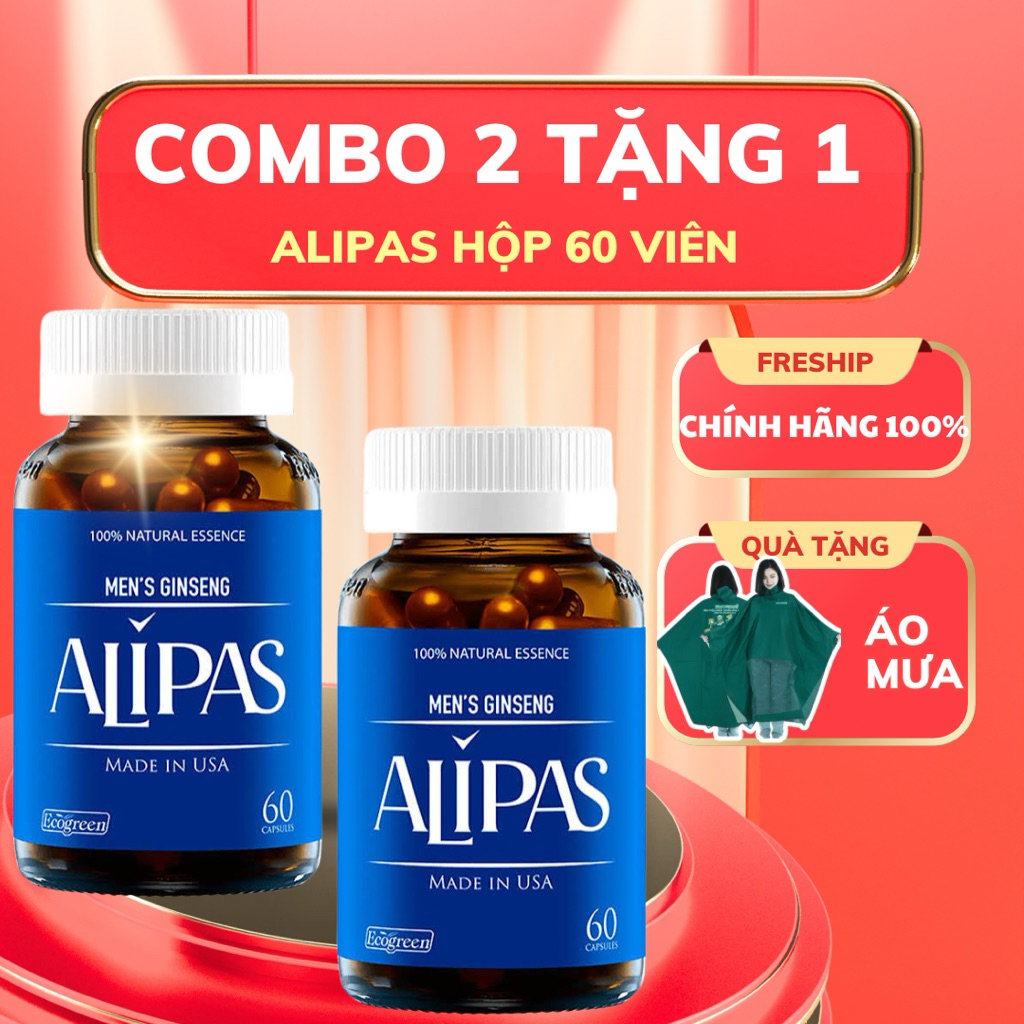 [Combo 2 tặng 1 áo mưa ] Ecogreen Men’s Ginseng Alipas (60 viên)