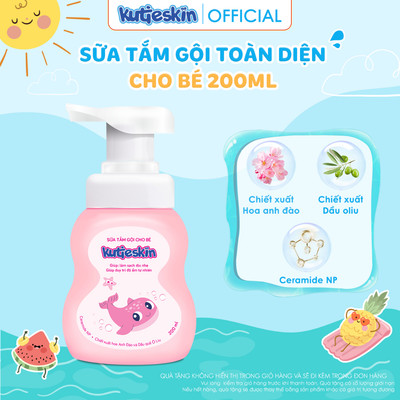 Sữa Tắm Gội Kutieskin 200ml Cho Bé (Sữa tắm thơm mềm da bé)