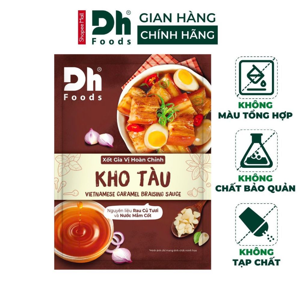 Xốt gia vị hoàn chỉnh kho tàu Dh Foods gia vị dùng để kho các món thịt kho tàu, thịt kho đông