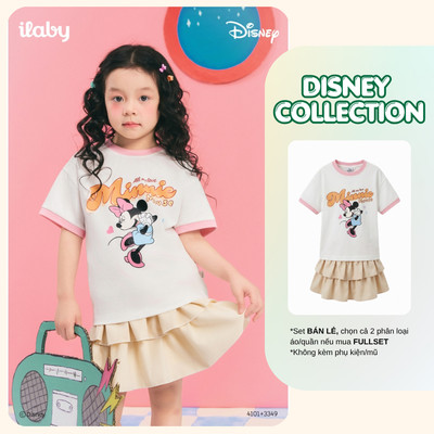 [ILABY 10-36kg] Mix set bộ bé gái in hình Minnie Mouse Disney chất liệu thun cotton cao cấp [4101+3349]