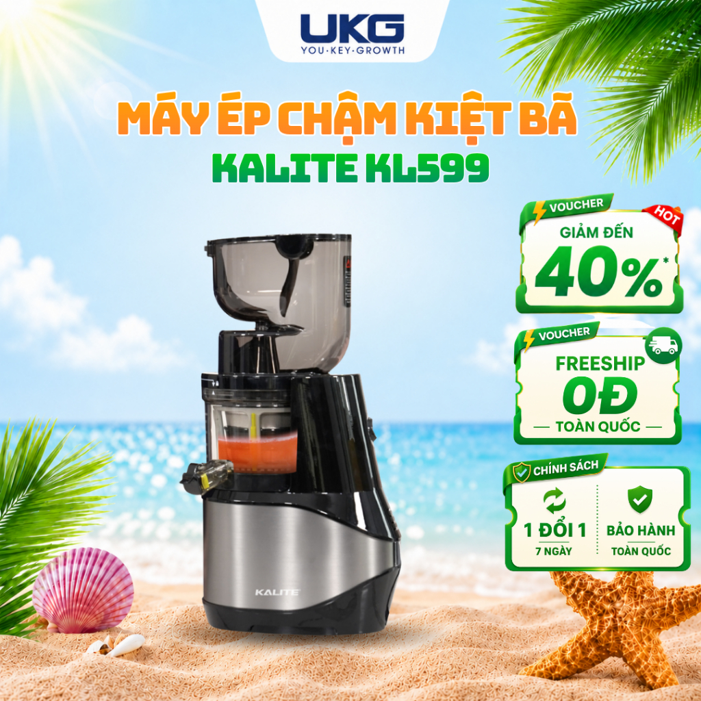 [Made in Thái Lan] Máy Ép Chậm KALITE KL599 Công Suất 400W Ép Kiệt Rau Củ Qủa, Trái Cây Nguyên Qủa