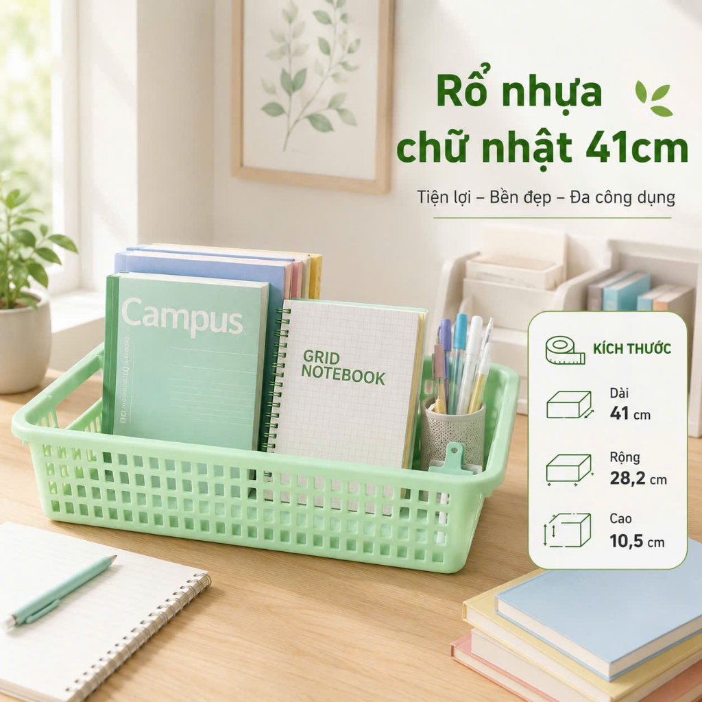 Rổ chữ nhật TƯ LẬP - 41cm