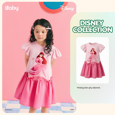 [ILABY 10-40kg] Váy bé gái, đầm công chúa họa tiết nàng tiên cá chất liệu thun cotton [4088]