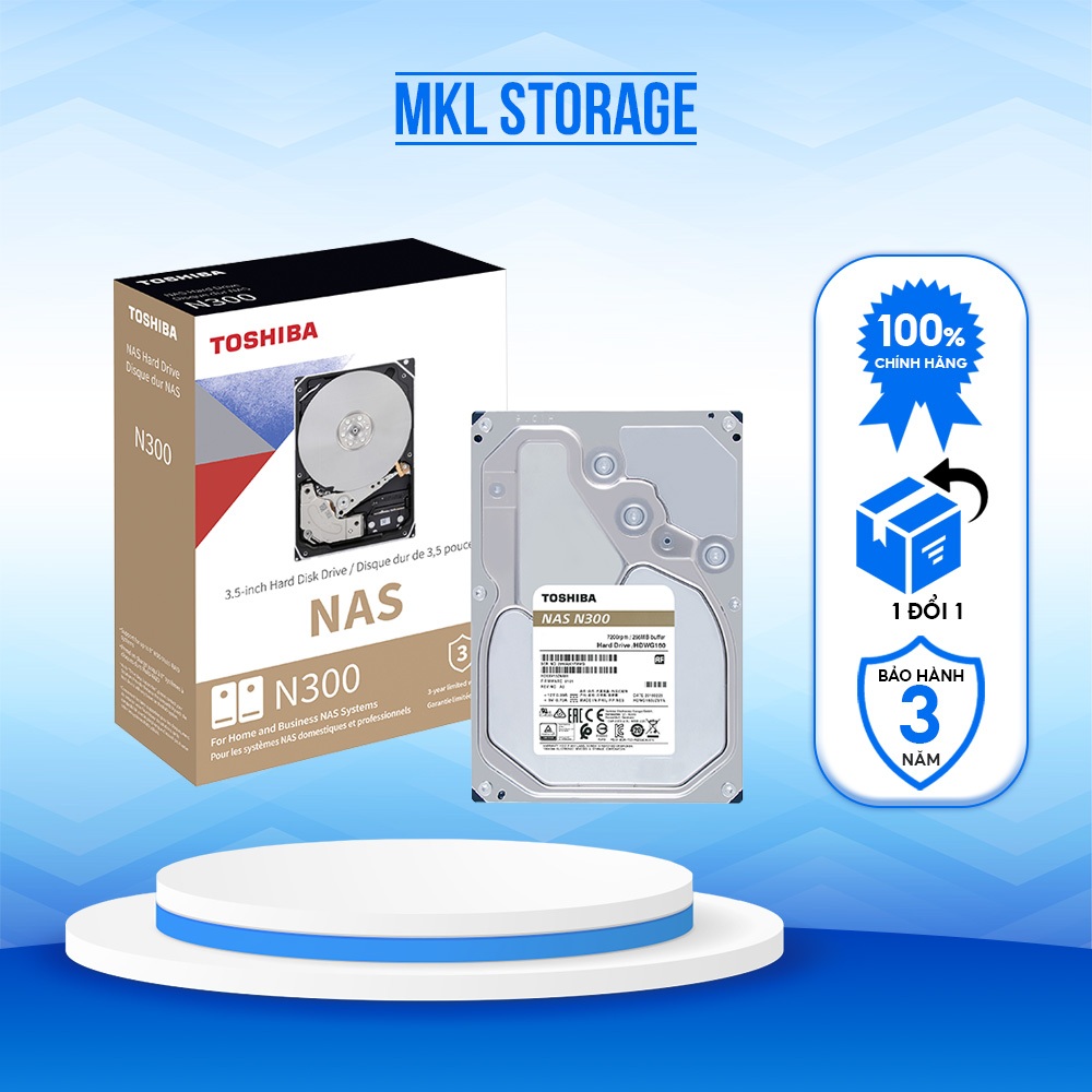 (TẶNG BLINDBOX) Ổ cứng NAS Toshiba N300 Gold 3.5 inch 7200RPM  Hoạt động 24/7 cho NAS/ DAS