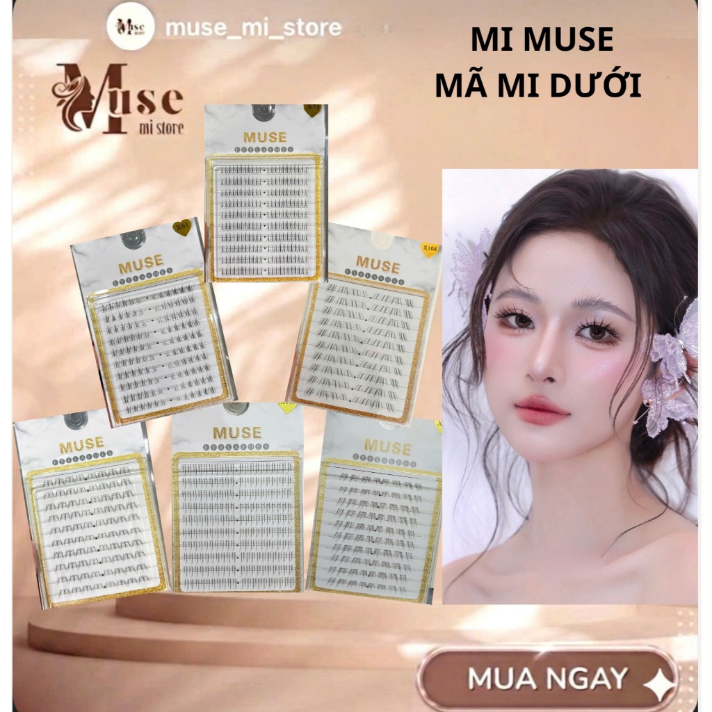 Mi Giả MUSE, Mã Mi Dưới, Mi Cụm Cao Cấp MUSE mỏng tự nhiên,- Muse Mi Store