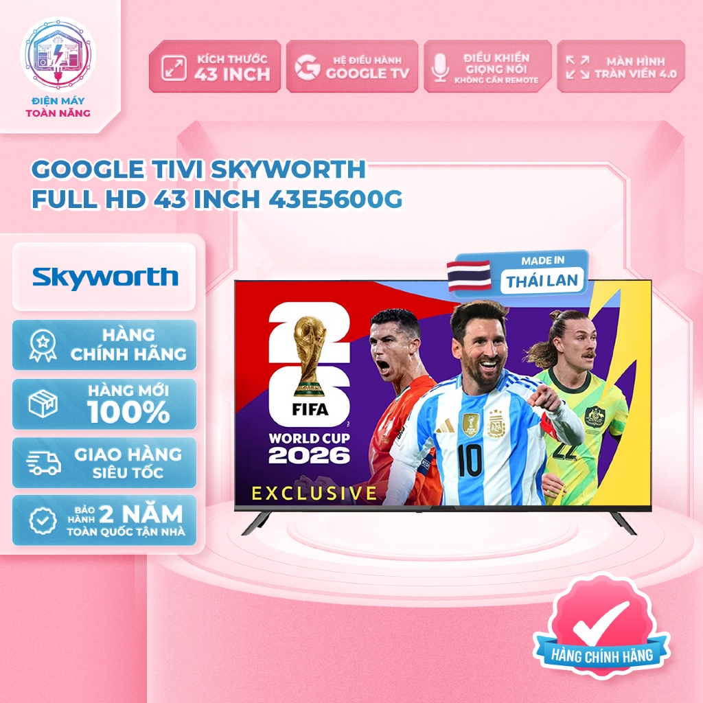Google Tivi Skyworth Full HD 43 Inch 43E5600G