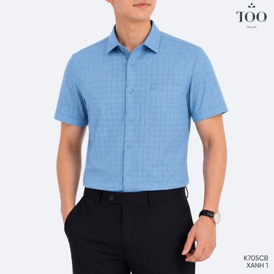 Áo Sơ Mi Nam Công Sở K706CB - Thiết Kế Vạt Bằng Cổ Cứng Cáp Tỉ Mỉ, Chất Vải Mỏng Nhẹ Tôn Dáng
