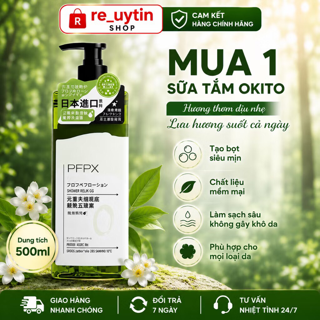 Sữa tắm Nhật Bản OKITO hương thơm dịu nhẹ sữa tắm Nhật Bản hàng chính hãng