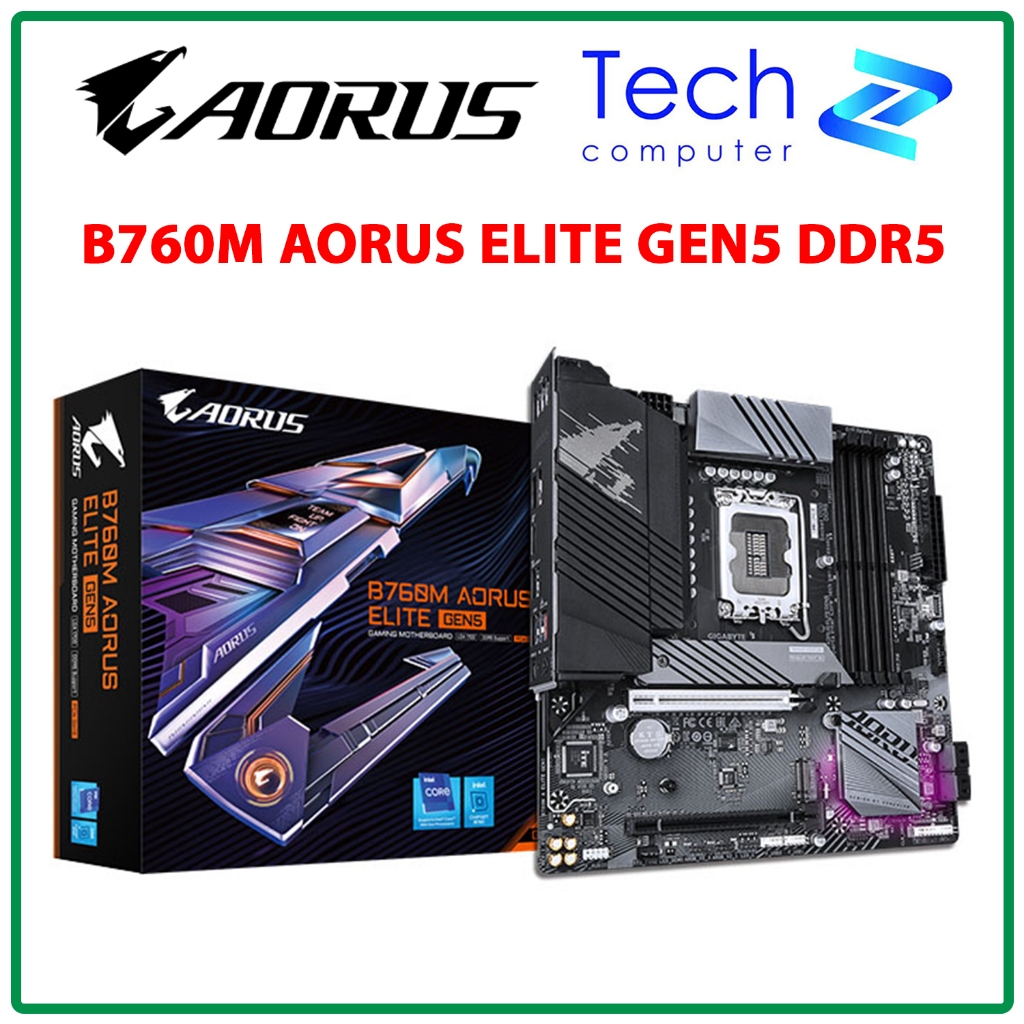 [CÓ VAT] Mainboard Gigabyte B760M AORUS ELITE GEN5 DDR5 LGA1700 mATX Chính Hãng