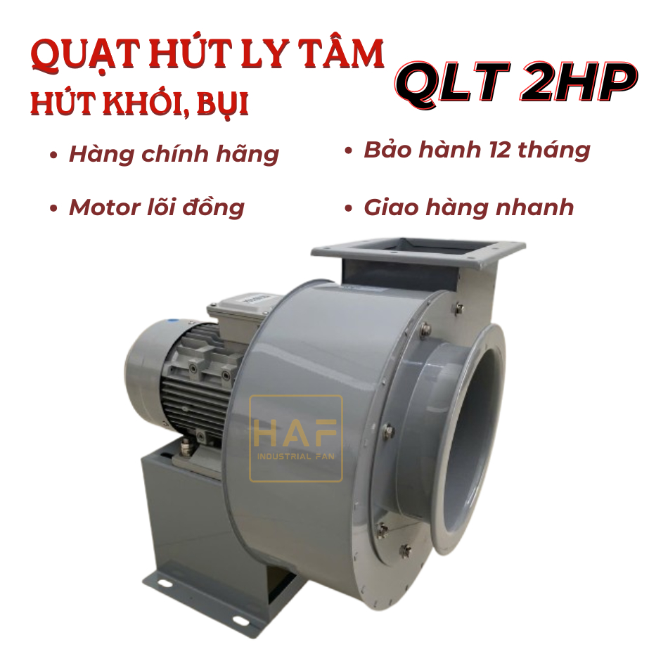Quạt Hút Ly Tâm 1500W (2HP) 380V Có Chân Đế, Lực Hút, Đẩy Mạnh Tốc Độ Cao 2800V/p Motor Lõi Đồng