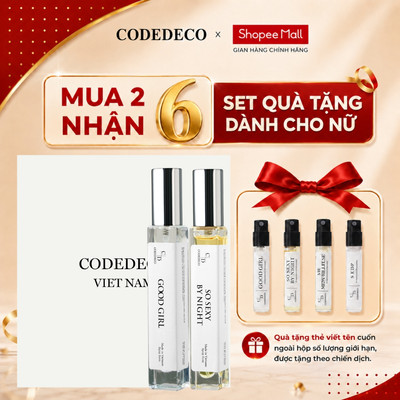 [SET QUÀ DÀNH CHO NỮ] 02 chai tinh dầu nước hoa CODEDECO 10ml dạng xịt + 4 vial 2.5ml mùi ngẫu nhiên