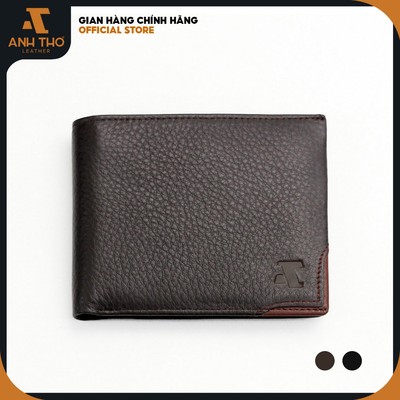 Ví da nam MIN-05 chất liệu da bò Ý cao cấp, ví dáng ngang kèm hộp đựng, bảo hành 03 năm, chính hãng Anh Tho Leather